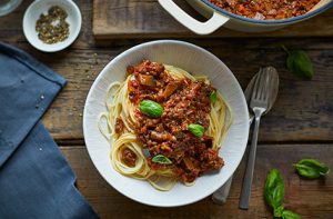lentil spaghetti Bolognese